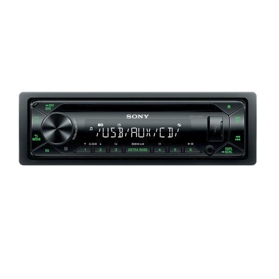 SONY car audio, 1DIN with CD, AUX, USB, green CDXG1302U.EUR