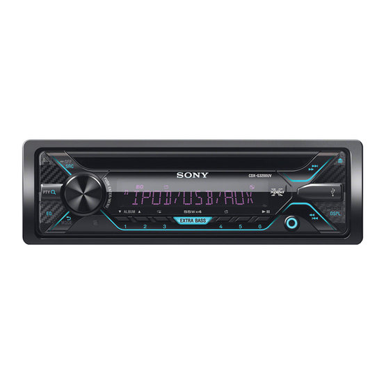 Car audio SONY, 1 DIN, CD, USB, variable colour CDX G3200UV.EUR