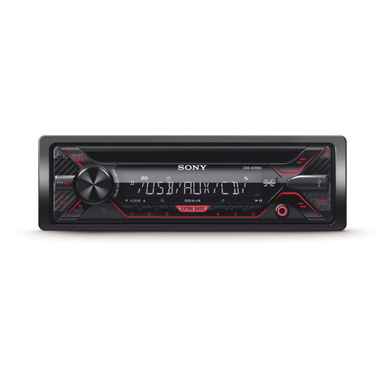 Car audio SONY, 1DIN with CD and USB, red CDXG1200U.EUR