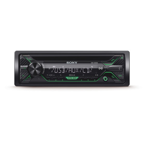 Car audio SONY, 1DIN with CD and USB, green CDXG1202U.EUR