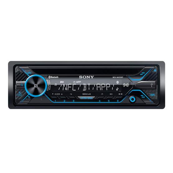 Car radio SONY, 1DIN with CD, USB, BT, blue buttons, MEXN4200BT.EUR