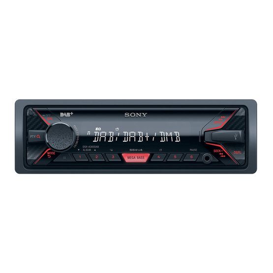 Car radio SONY, 1DIN with USB, DAB tuner, DSXA300DKITEI.EUR