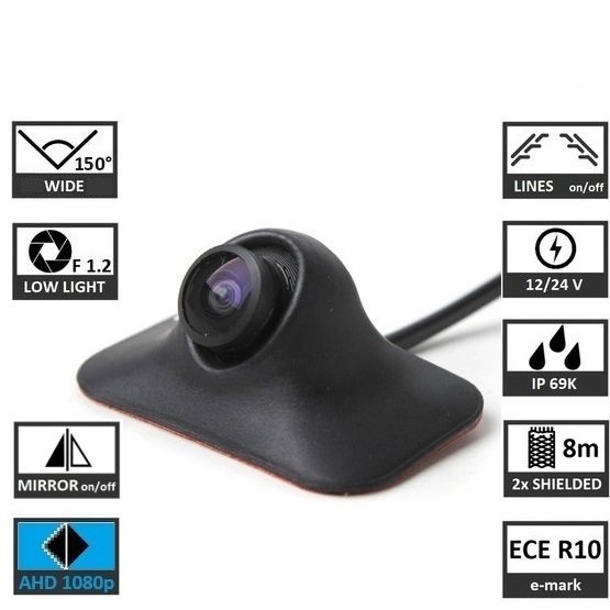 BC UNI-FLAT AHD Rearview camera 1080p AHD, 150°