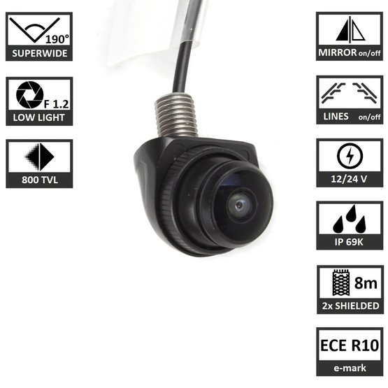BC UNI-WIDE Mini camera analogue 190° RCA 12-24V