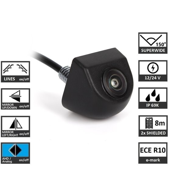 BC UNI Universal rearview camera 1080p AHD/RCA, 150°