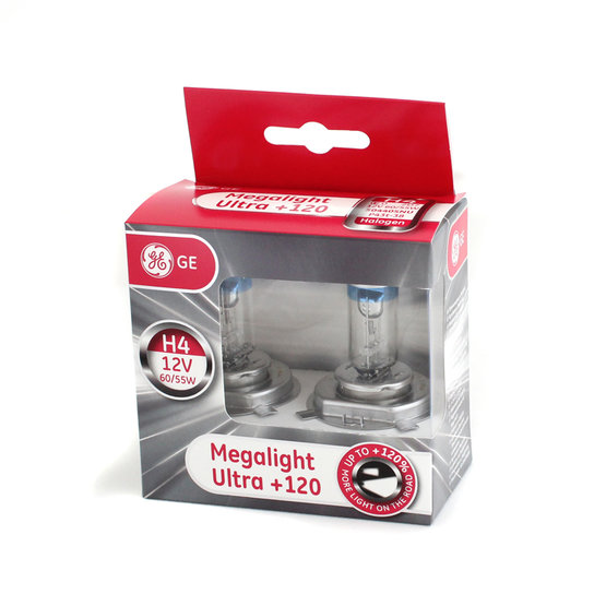 Halogen bulb Megalight Ultra GE H4-MU120