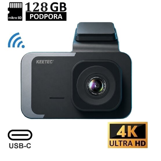 Keetec DC300 4K Dashcam WiFi, GPS, 3" IPS, USB-C