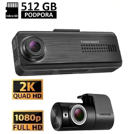 Thinkware Q200 2CH Dashcam 2K+FHD, WiFi, GPS, BT