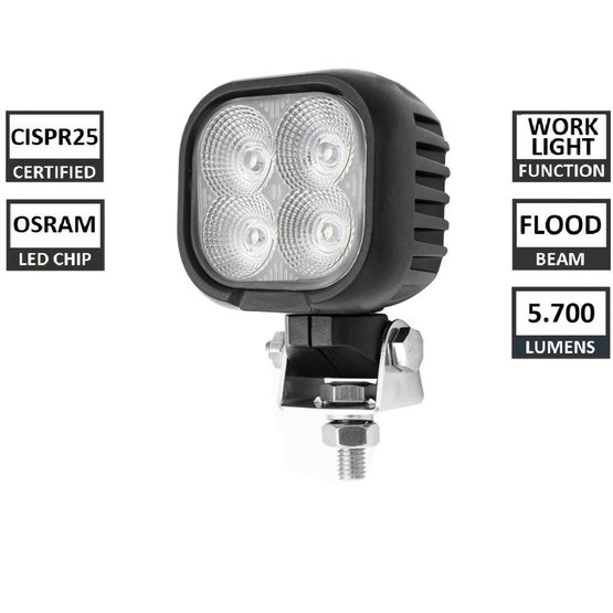 WL 0801-40 Work LED light, 9-32V, 3.600lm, Flood, CISPR certificate