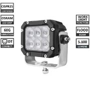 WL 0807-60 Working LED light, 9-32V, 5.100lm, Flood, 60G, CISPR certificate