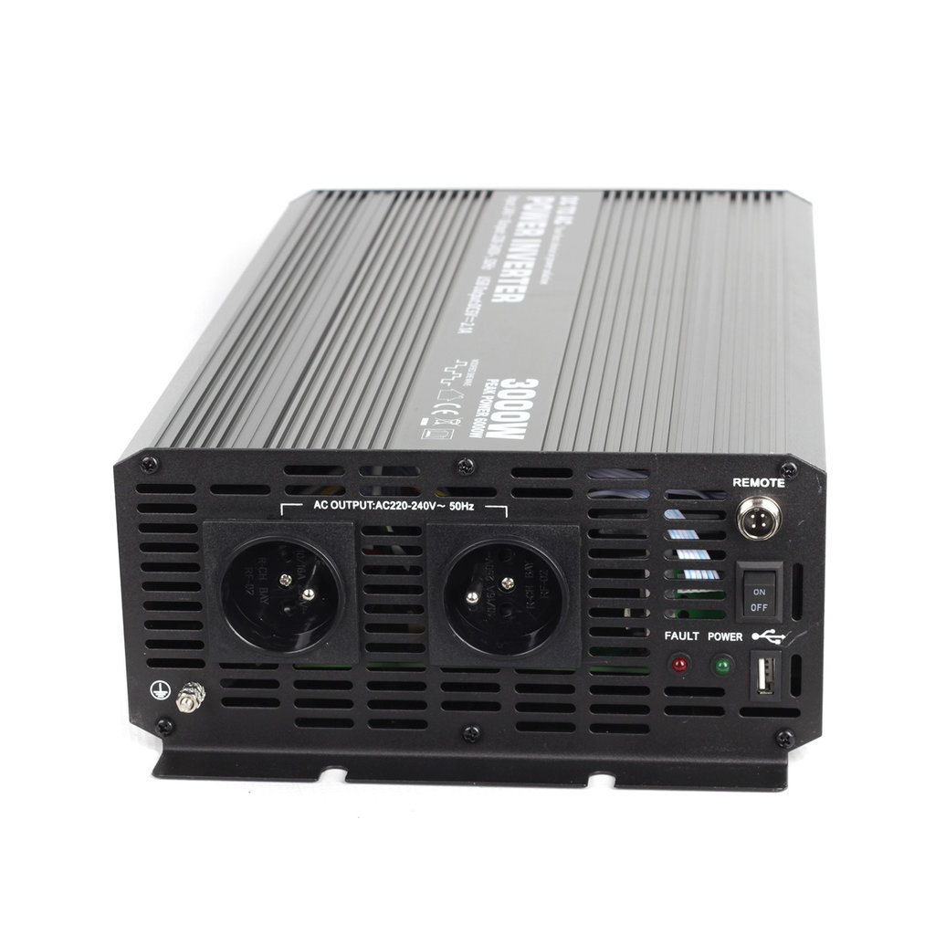 CAR3000-24V Voltage inverter from 24V to 230V + USB, 3000W | TSS GROUP